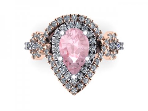 Pink Pear Diamond Custom Engagement Rings