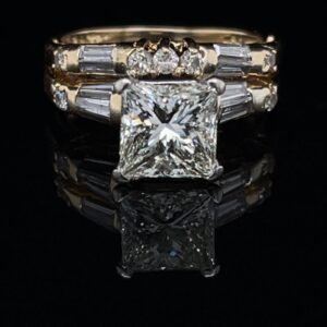 14K Yellow Gold Princess Solitaire 2.0 ct. Engagement Ring