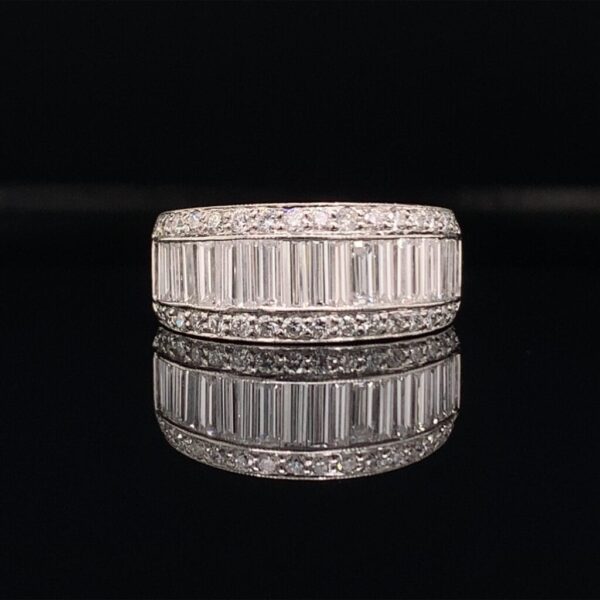 Platinum band has 2.00CTW of diamonds that are G in color and SI in clarity!! This band is available for only $2500!! Inquire Now!!