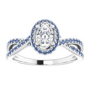 14K White Gold 6x4 mm Oval Diamond Engagement Ring