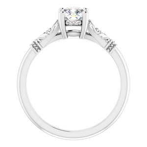 124648 480 14K White 5 mm Cushion Solitaire Engagement Ring Mounting 2