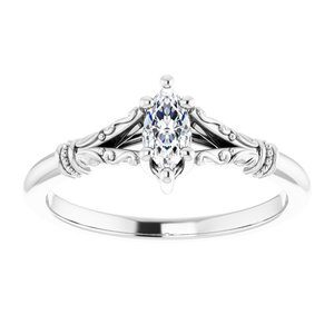 #124648 960 14K White 6x3 mm Marquise Solitaire Engagement Ring Mounting|#124648 960 14K White 6x3 mm Marquise Solitaire Engagement Ring Mounting|#124648 960 14K White 6x3 mm Marquise Solitaire Engagement Ring Mounting||