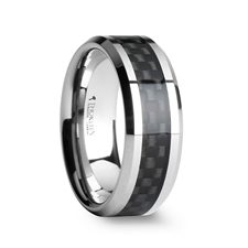 MAXIMUS Black Carbon Fiber Inlay Tungsten Carbide Wedding Band - 4mm - 12mm|MAXIMUS Black Carbon Fiber Inlay Tungsten Carbide Wedding Band - 4mm - 12mm